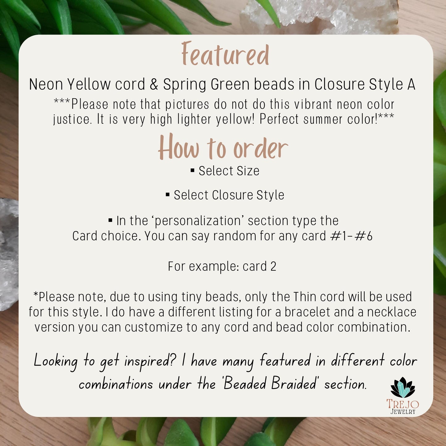 Neon Yellow and Spring Green, Bead Braided