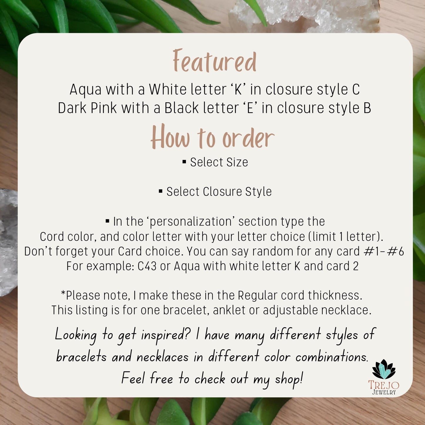 Letter Cord Bracelet