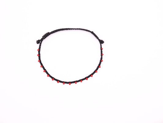 Black & Red, Bead Braided