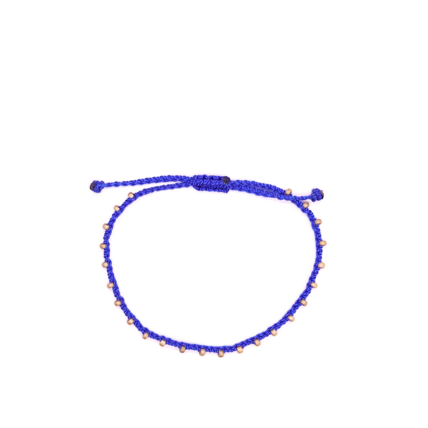 Royal Blue & Champagne, Bead Braided