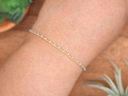 Honey and Mint Opal, Bead Braided