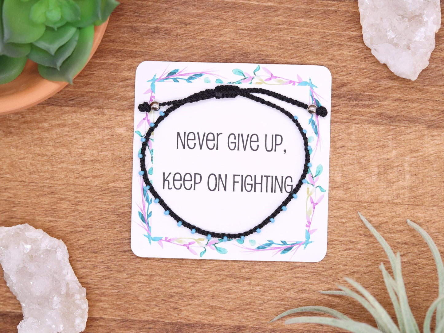 Black & Light Blue, Bead Braided