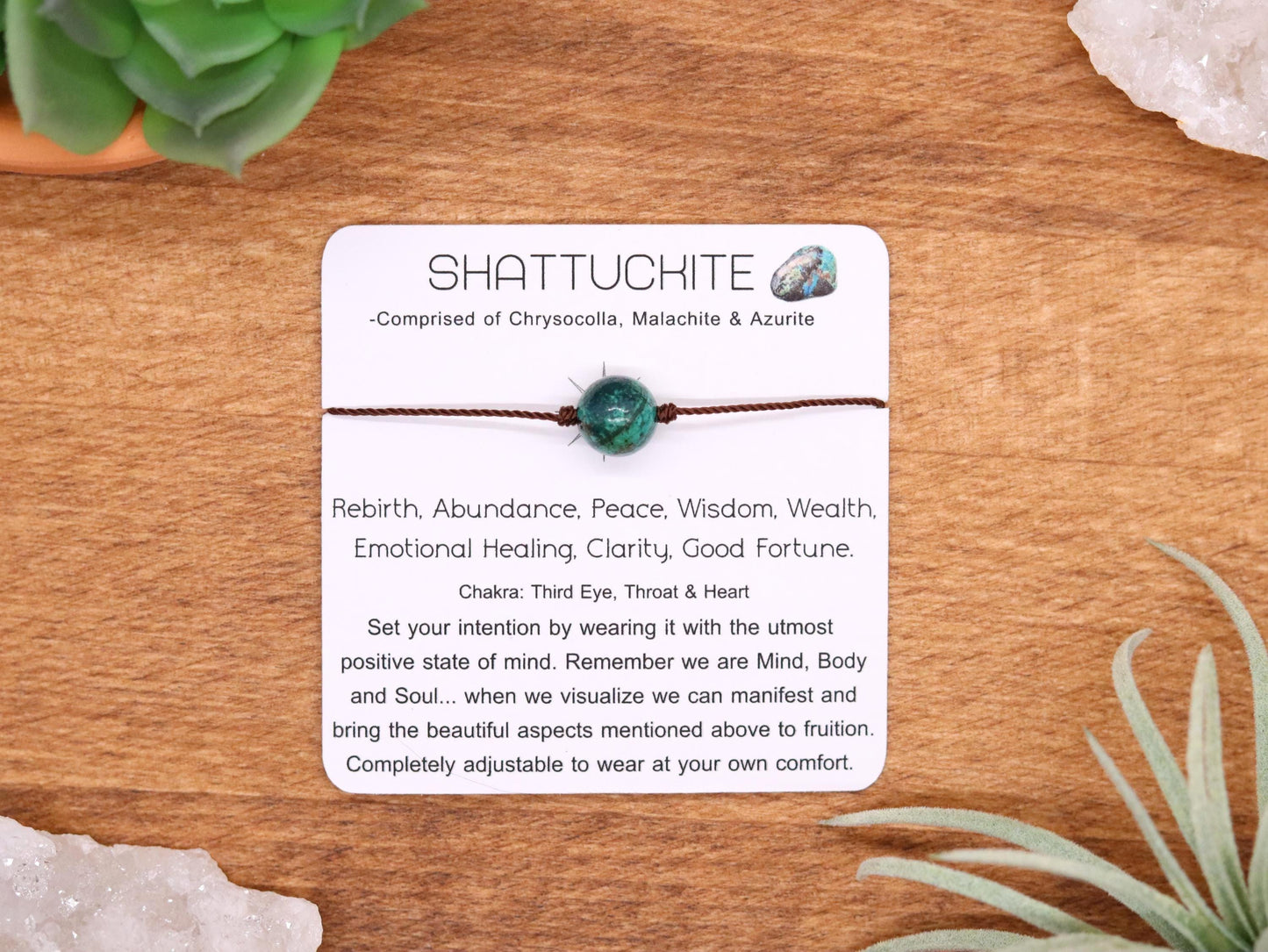 Shattuckite, Adjustable Bracelet, Anklet or Necklace