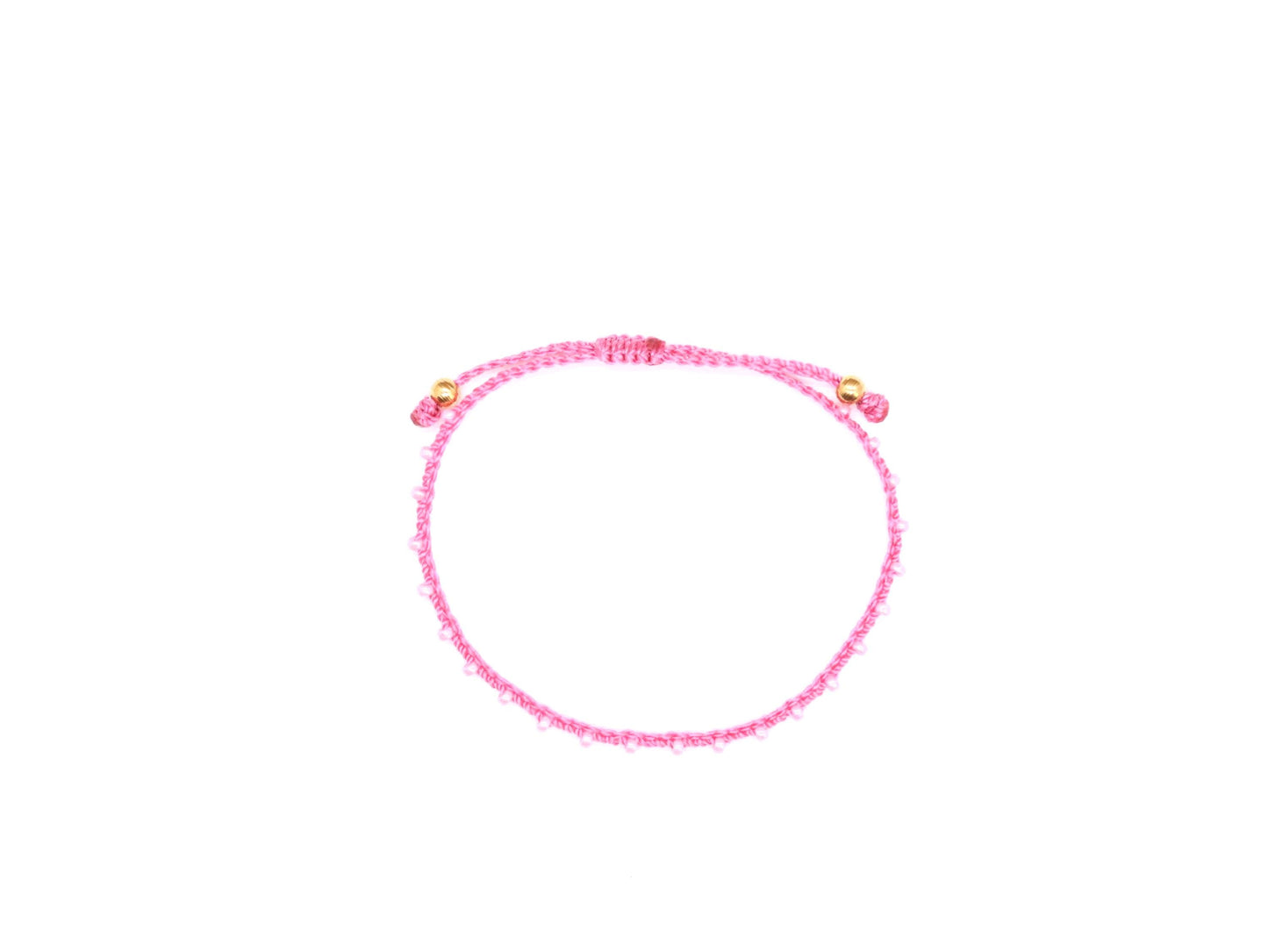 Soft Rose & Pink Luster, Bead Braided