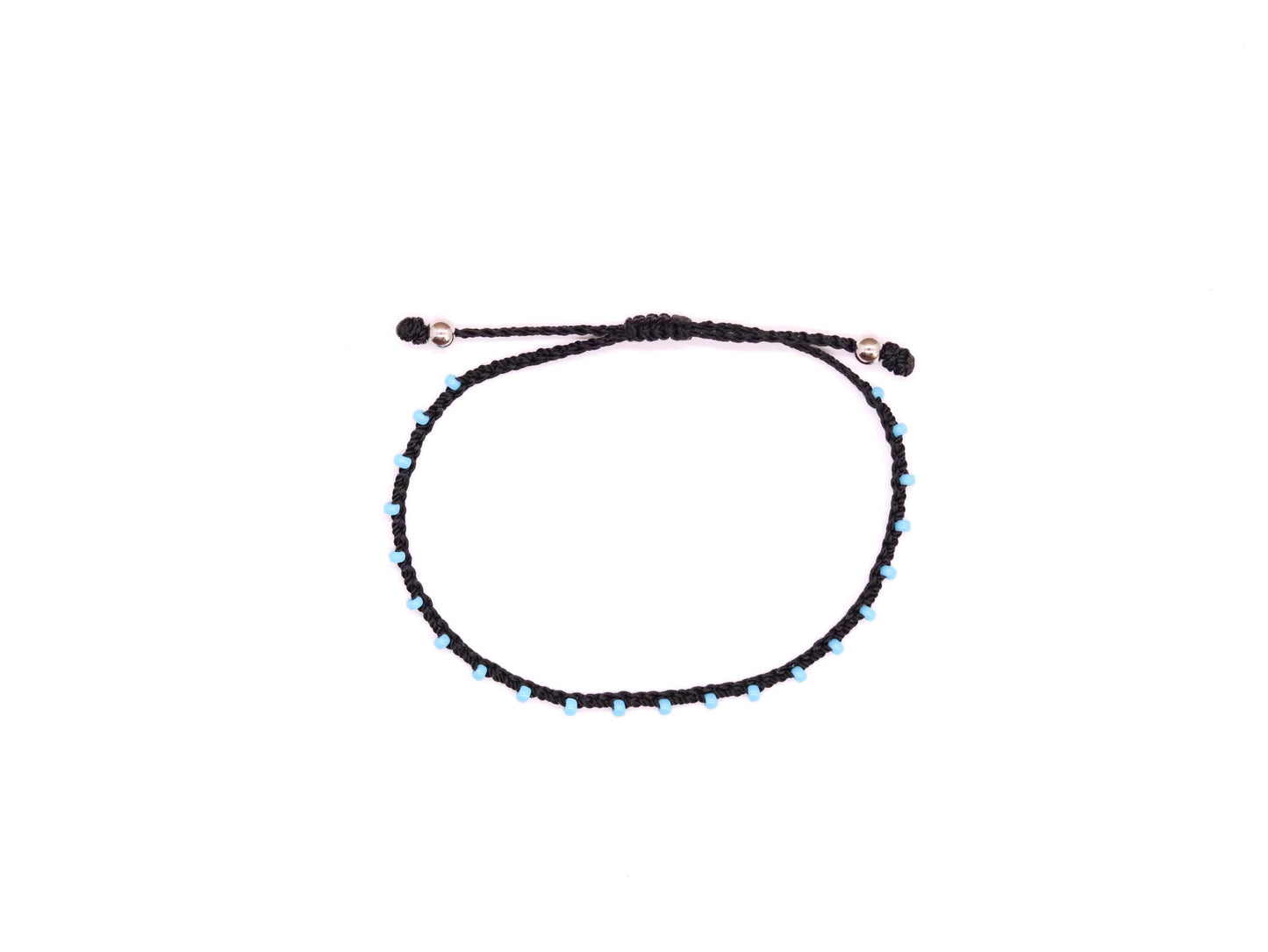 Black & Light Blue, Bead Braided