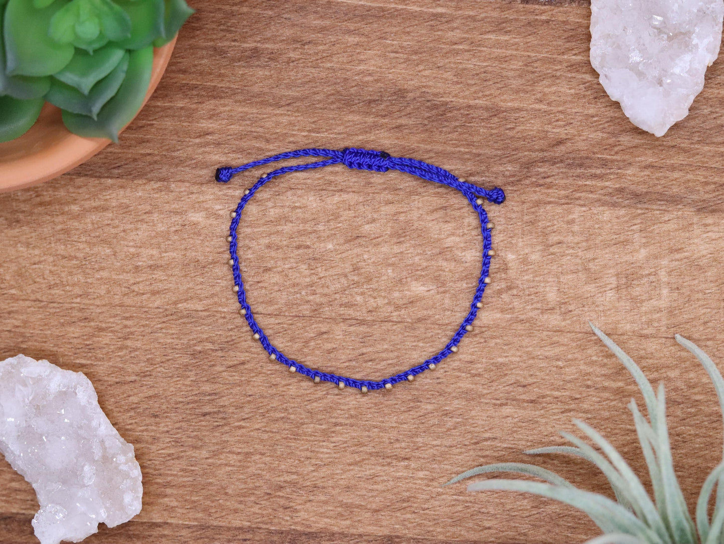 Royal Blue & Champagne, Bead Braided