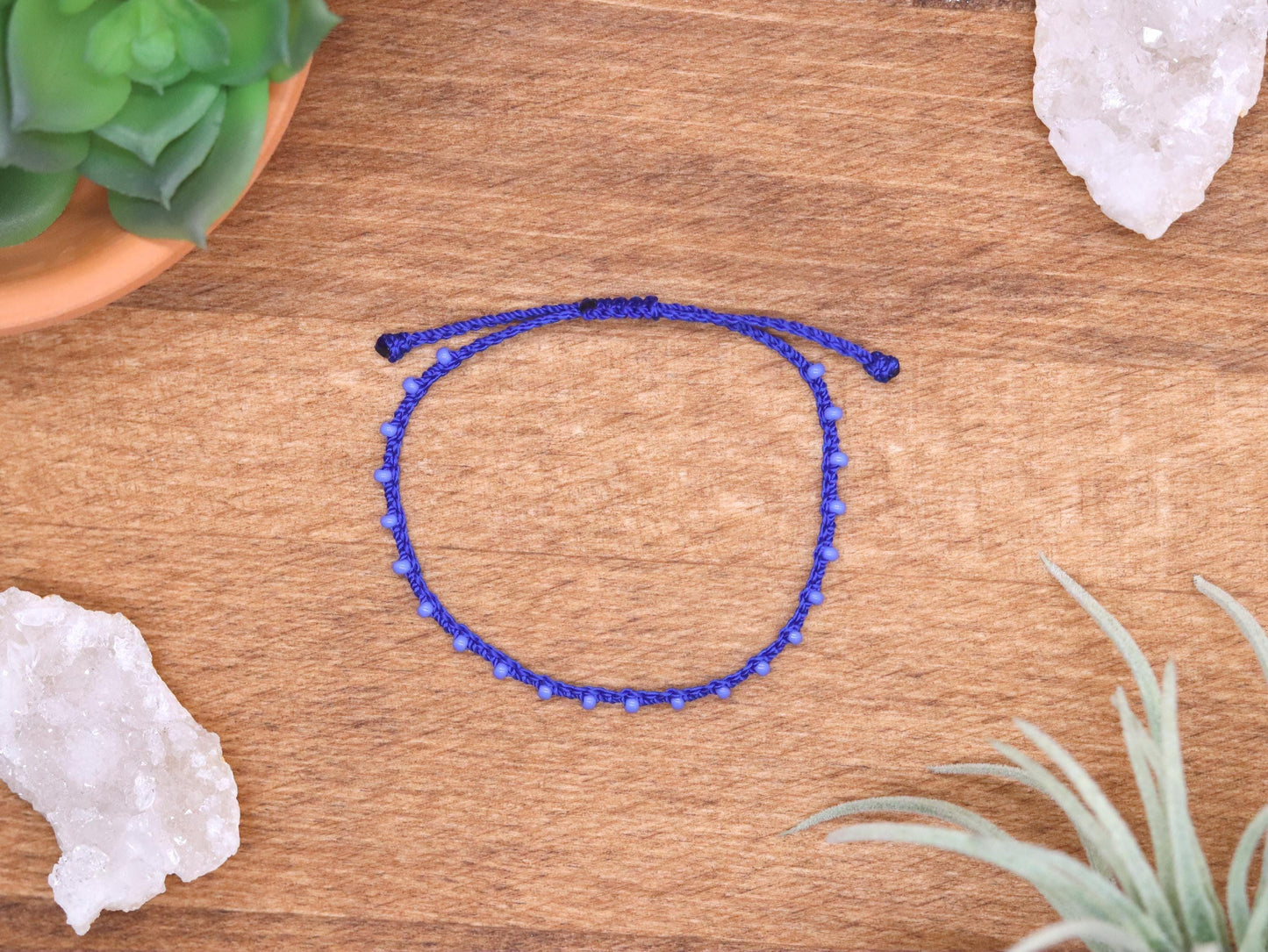 Royal Blue & Periwinkle, Bead Braided