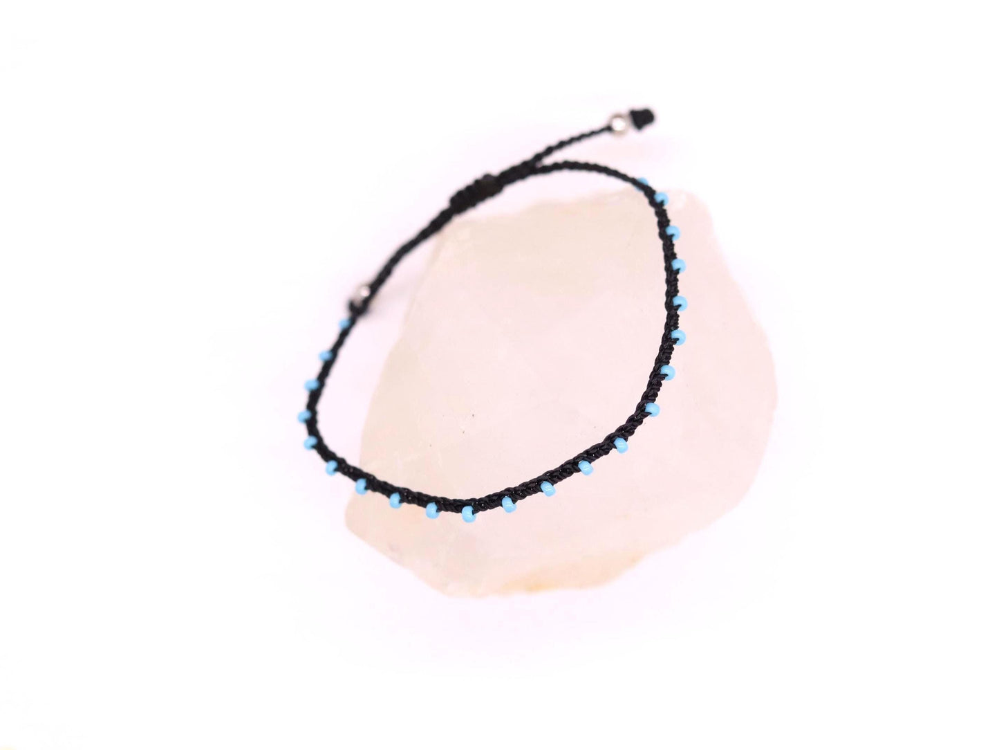 Black & Light Blue, Bead Braided