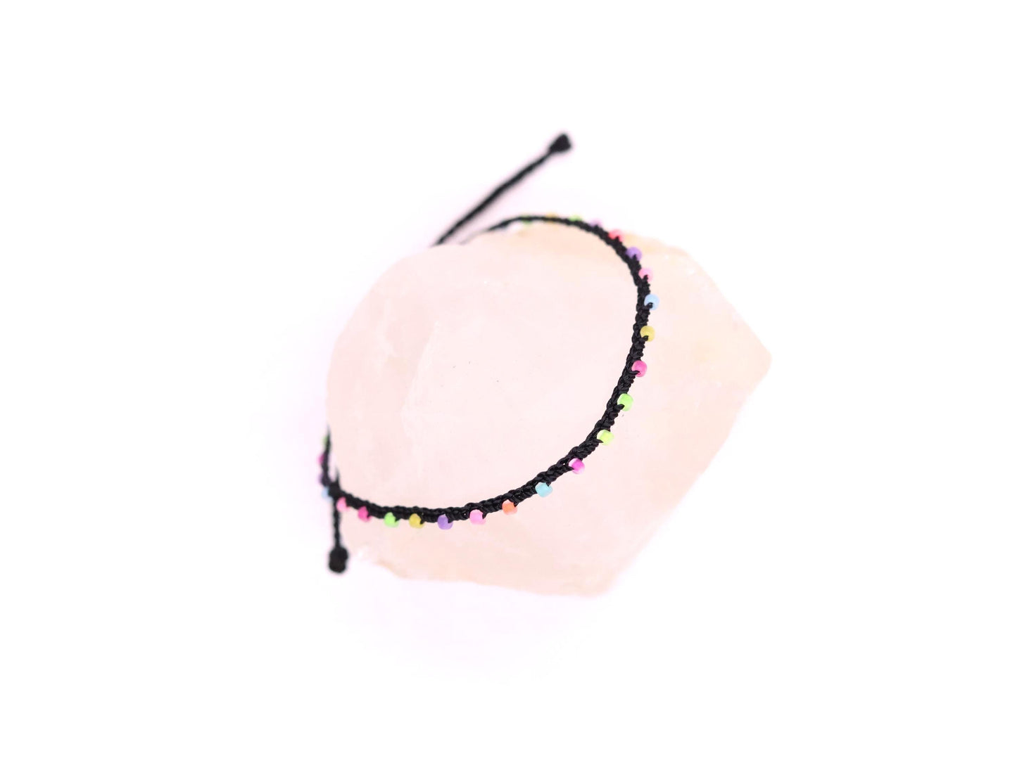 Black & Bright Multi Color Frost, Bead Braided