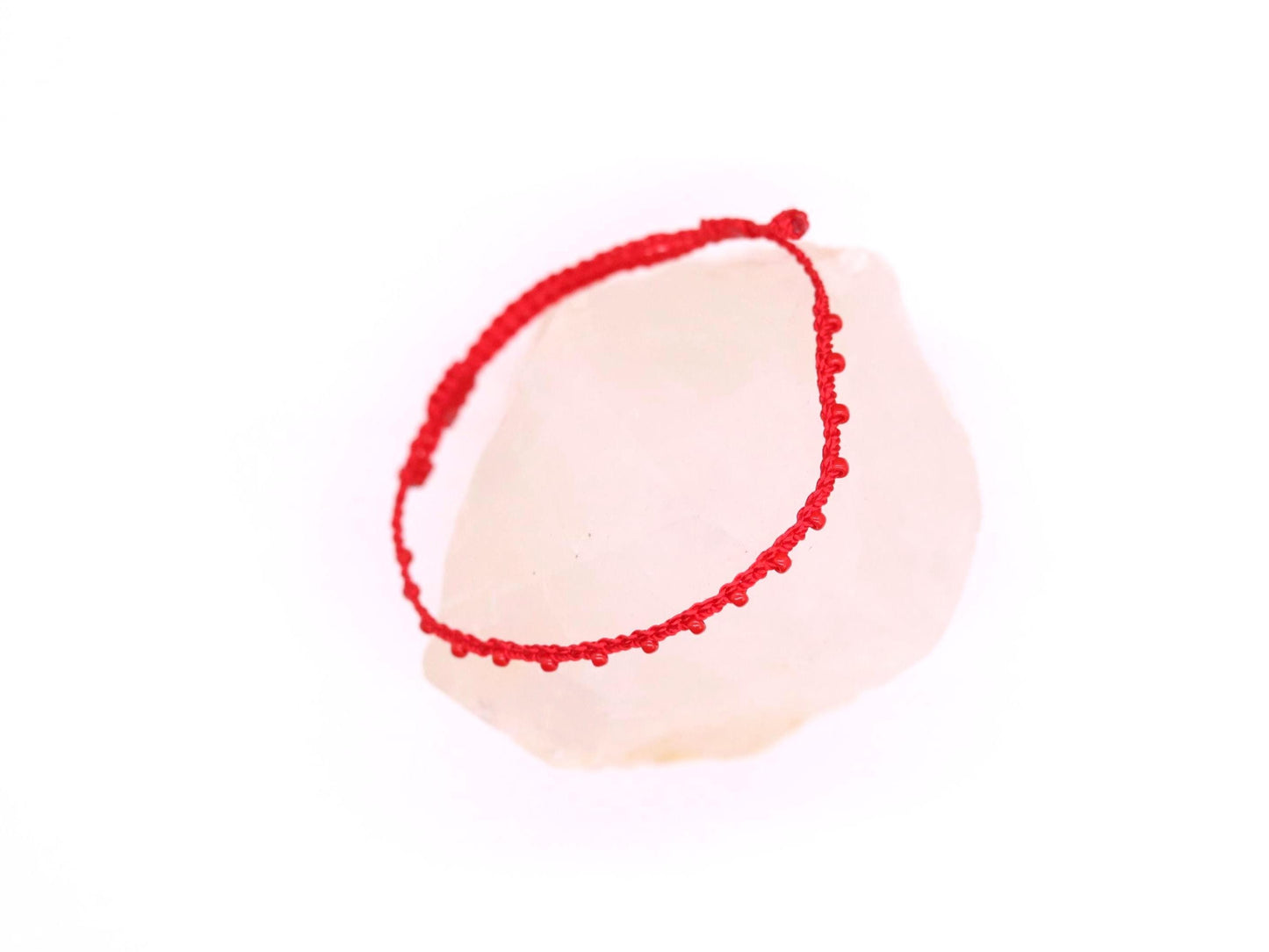 Red & Red Beads, Bead Braided