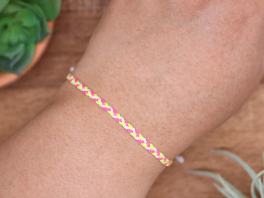 Electric Pink Lemonade, Chunky Flat Bracelet or Anklet