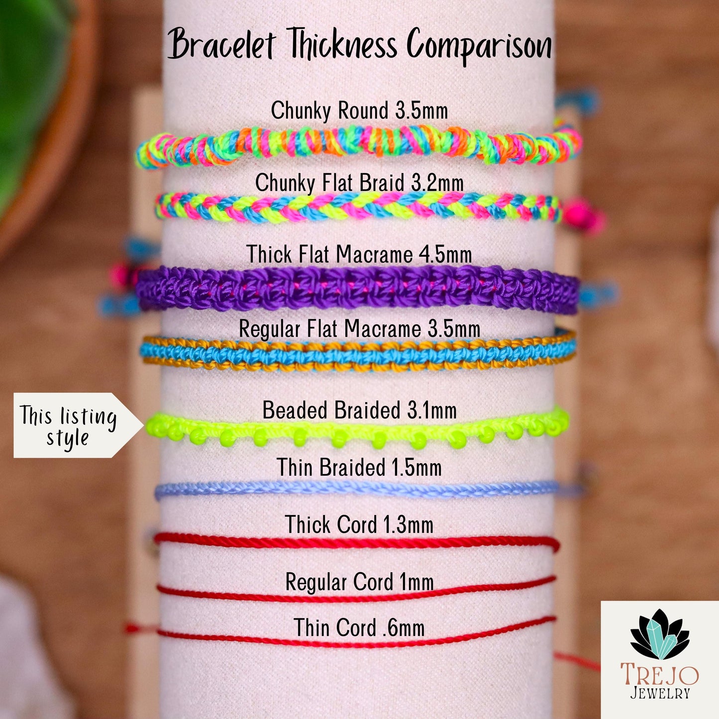 Black & Bright Multi Color Frost, Bead Braided