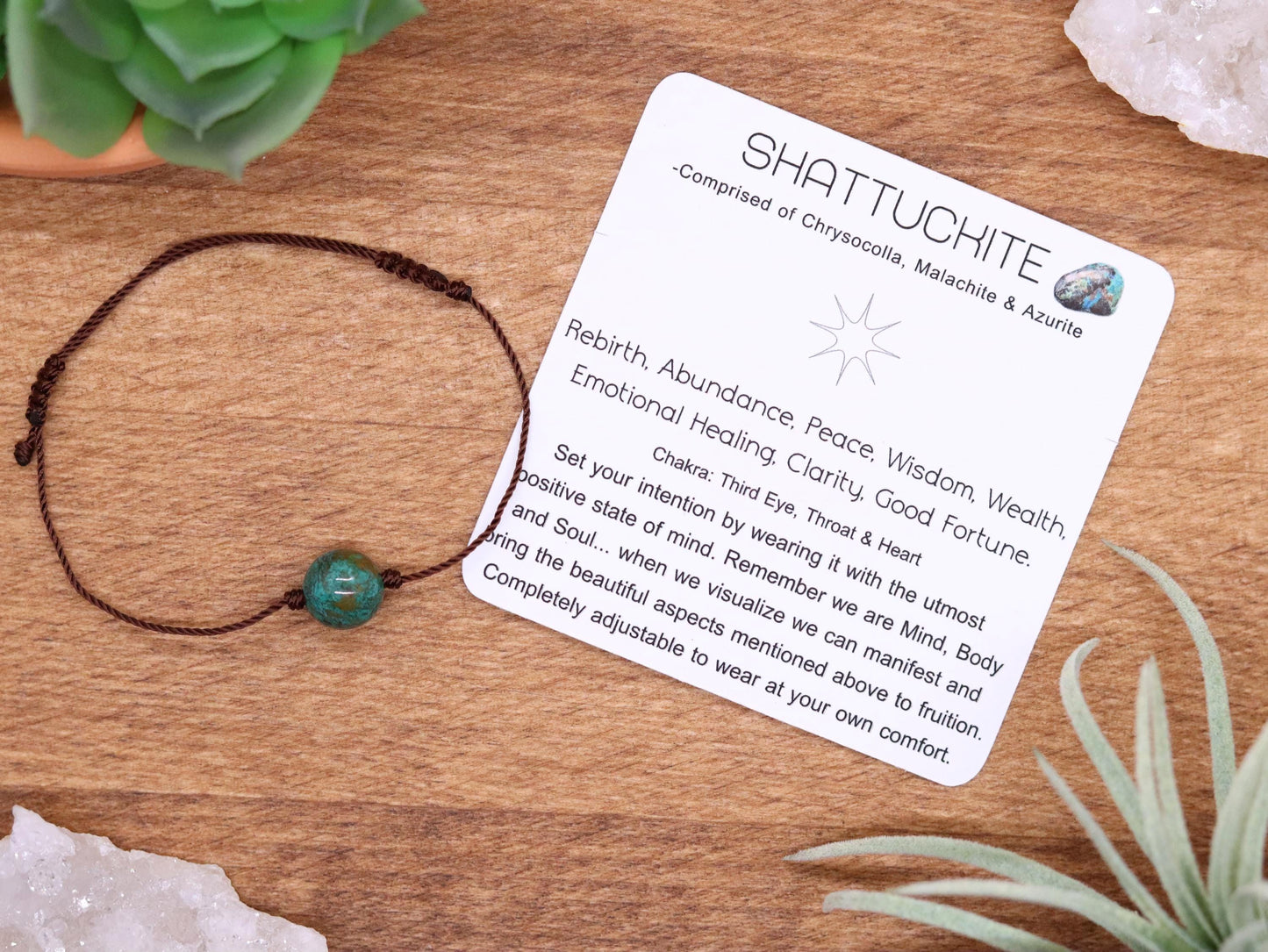 Shattuckite, Adjustable Bracelet, Anklet or Necklace