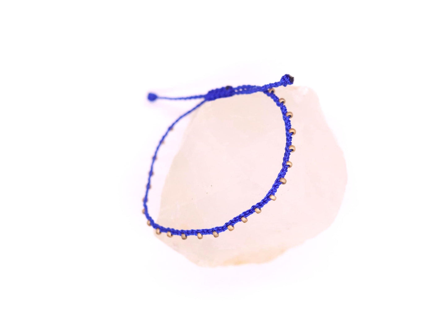 Royal Blue & Champagne, Bead Braided