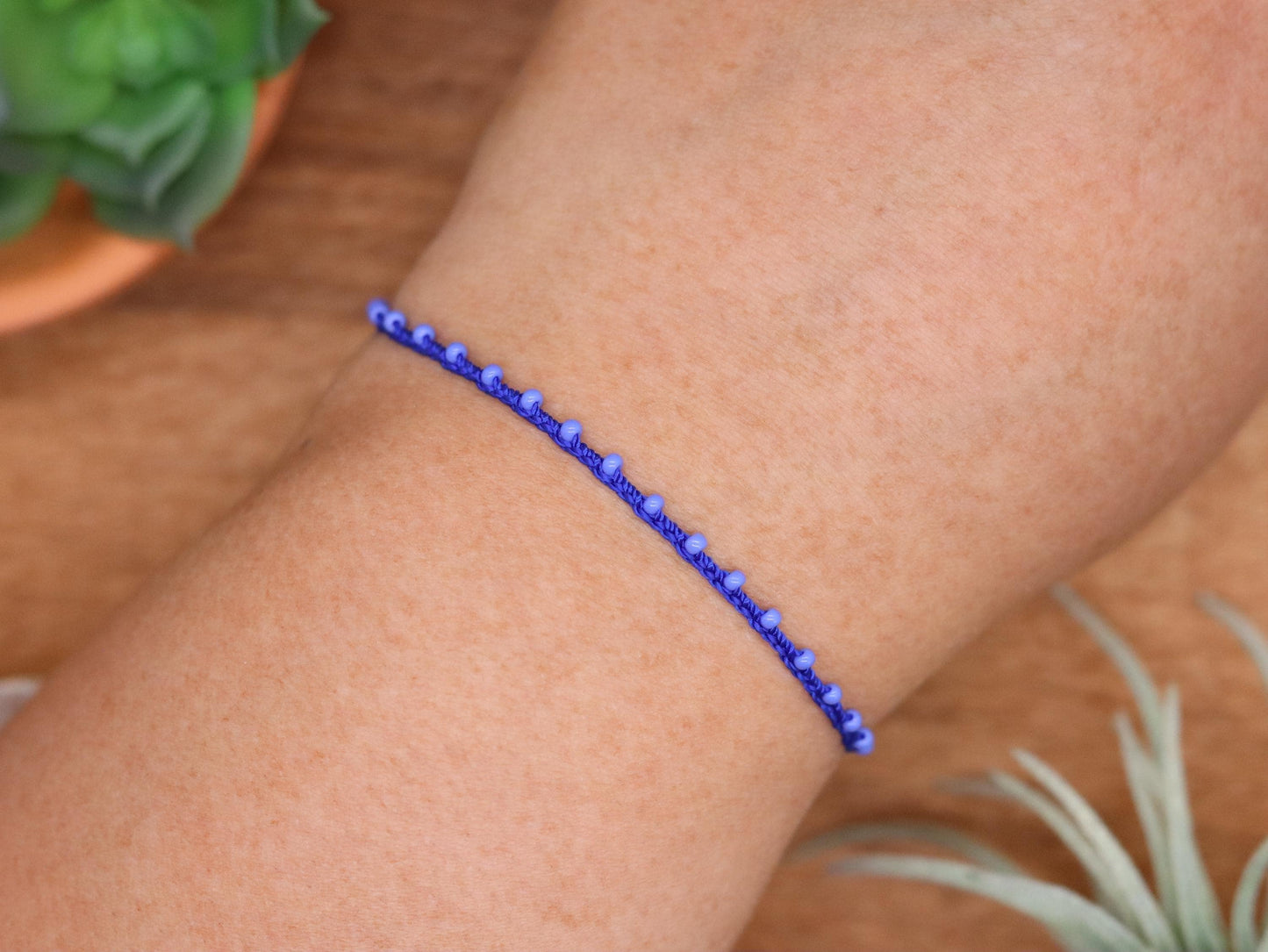 Royal Blue & Periwinkle, Bead Braided
