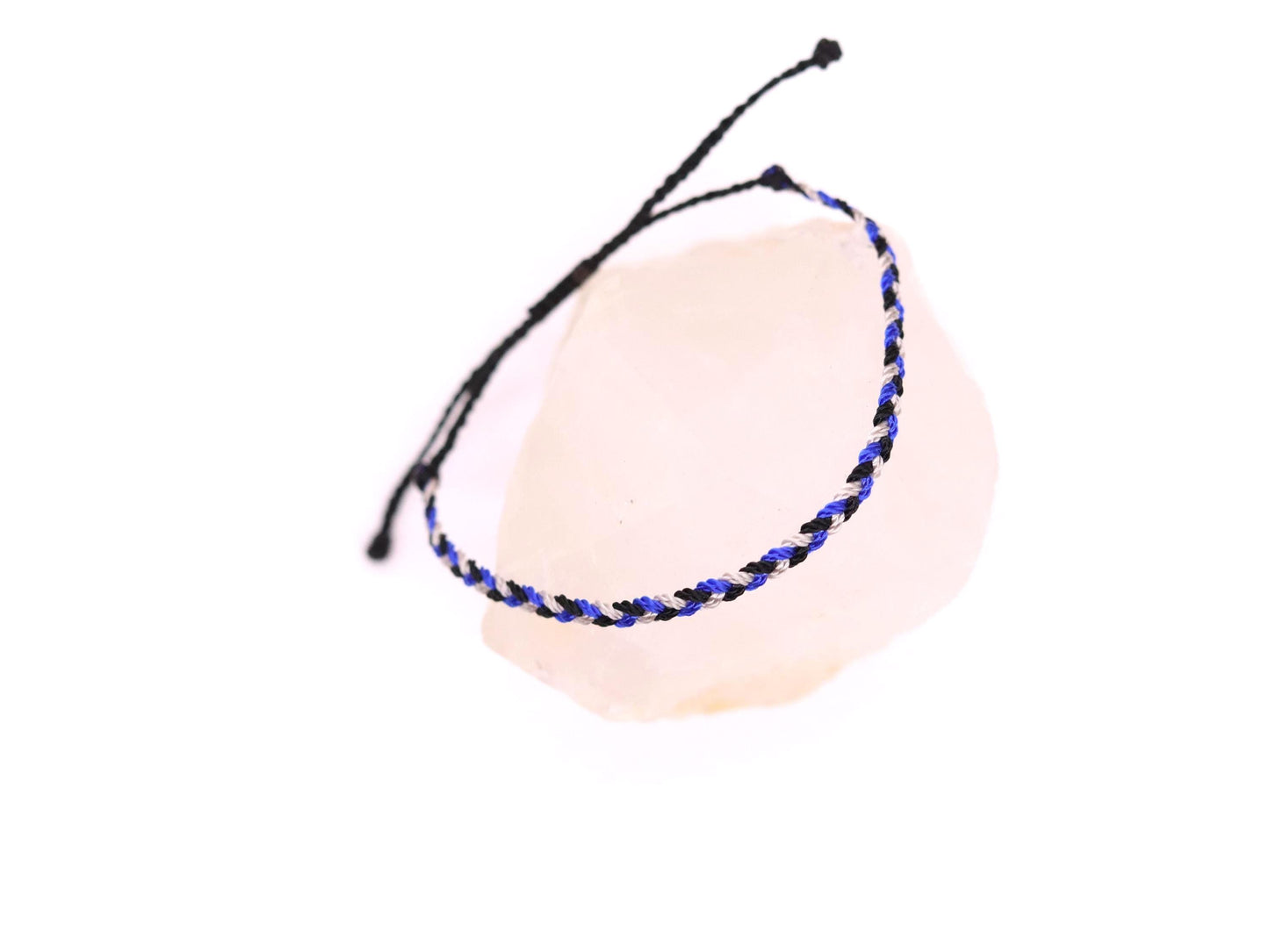 Black, Grey and Royal Blue, Chunky Flat Bracelet or Anklet