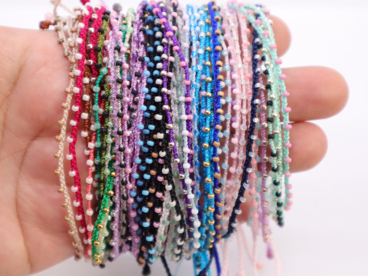 Black & Bright Multi Color Frost, Bead Braided