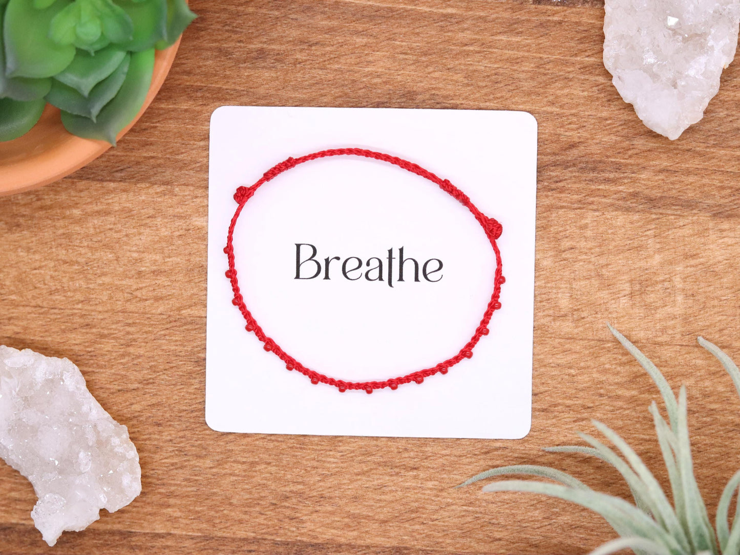 Red & Red Beads, Bead Braided